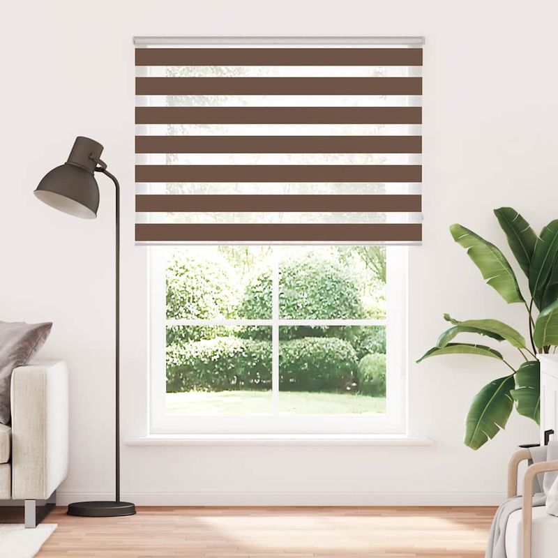 Casa si Gradina - Textile si covoare - Rulouri si jaluzele - Jaluzea tip zebra maro latime tesatura 155,9 cm poliester, mărime 160x230 cm - Infinity.ro