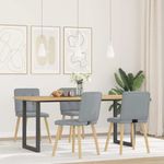 Casa si Gradina - Mobilier - Scaune si fotolii - Scaune - Scaune de bucatarie pivotante, 4 buc., gri deschis, textil - Infinity.ro
