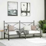 Casa si Gradina - Mobilier - Paturi si accesorii - Paturi - Pat de zi cu caut fara saltea Negru 80x200 cm Otel - Infinity.ro