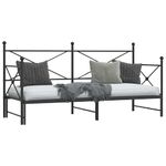 Casa si Gradina - Mobilier - Paturi si accesorii - Paturi - Pat de zi cu caut fara saltea Negru 80x200 cm Otel - Infinity.ro
