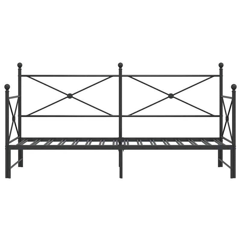 Casa si Gradina - Mobilier - Paturi si accesorii - Paturi - Pat de zi cu caut fara saltea Negru 80x200 cm Otel - Infinity.ro