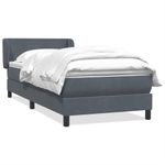 Casa si Gradina - Mobilier - Paturi si accesorii - Paturi - Pat box spring cu saltea, gri inchis, 90x220 cm, catifea - Infinity.ro