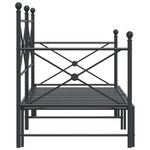 Casa si Gradina - Mobilier - Paturi si accesorii - Paturi - Pat de zi cu caut fara saltea Negru 80x200 cm Otel - Infinity.ro