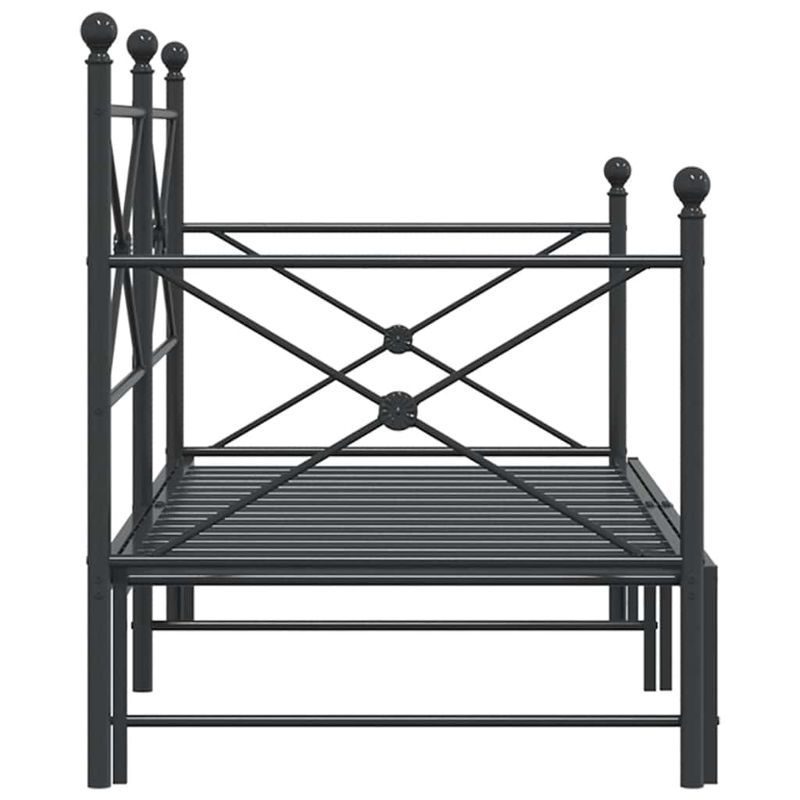 Casa si Gradina - Mobilier - Paturi si accesorii - Paturi - Pat de zi cu caut fara saltea Negru 80x200 cm Otel - Infinity.ro