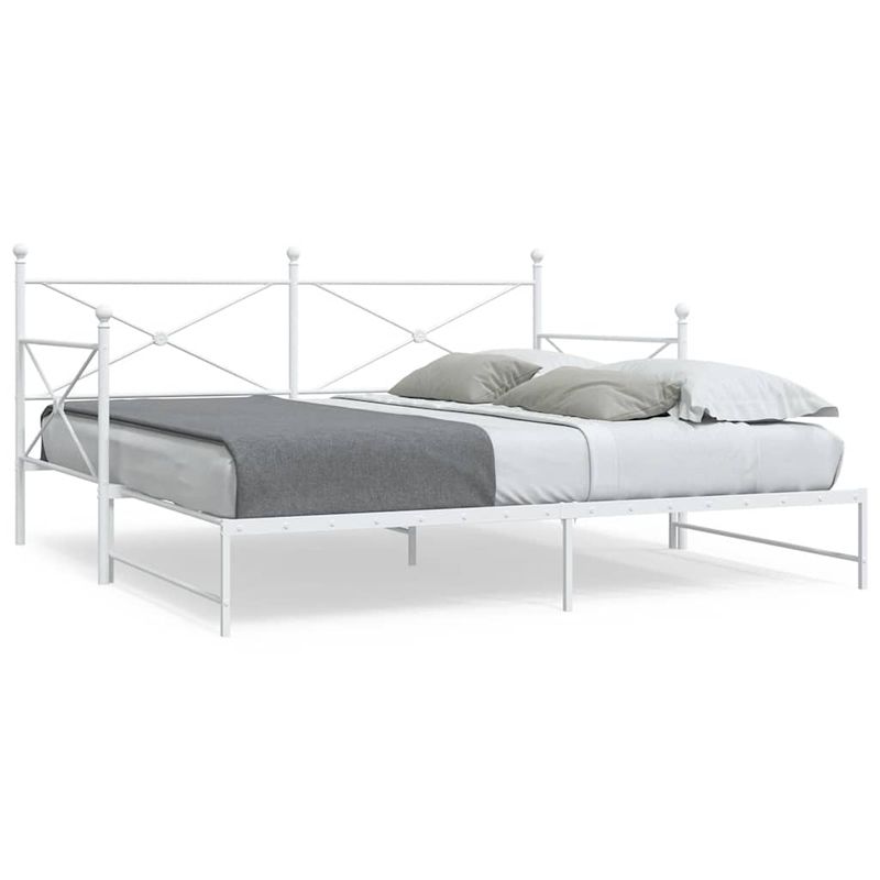 Casa si Gradina - Mobilier - Paturi si accesorii - Paturi - Pat de zi cu saia fara saltea Alb 107x203 cm Otel - Infinity.ro