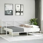 Casa si Gradina - Mobilier - Paturi si accesorii - Paturi - Pat de zi cu saia fara saltea Alb 107x203 cm Otel - Infinity.ro