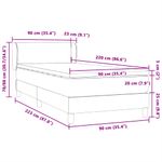 Casa si Gradina - Mobilier - Paturi si accesorii - Paturi - Pat box spring cu saltea, gri inchis, 90x220 cm, catifea - Infinity.ro