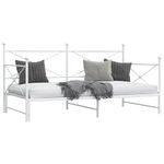 Casa si Gradina - Mobilier - Paturi si accesorii - Paturi - Pat de zi cu saia fara saltea Alb 107x203 cm Otel - Infinity.ro