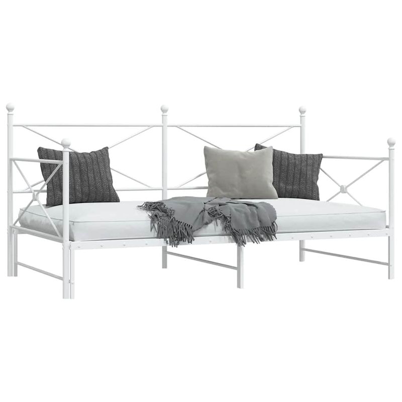 Casa si Gradina - Mobilier - Paturi si accesorii - Paturi - Pat de zi cu saia fara saltea Alb 107x203 cm Otel - Infinity.ro