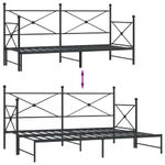 Casa si Gradina - Mobilier - Paturi si accesorii - Paturi - Pat de zi cu caut fara saltea Negru 80x200 cm Otel - Infinity.ro