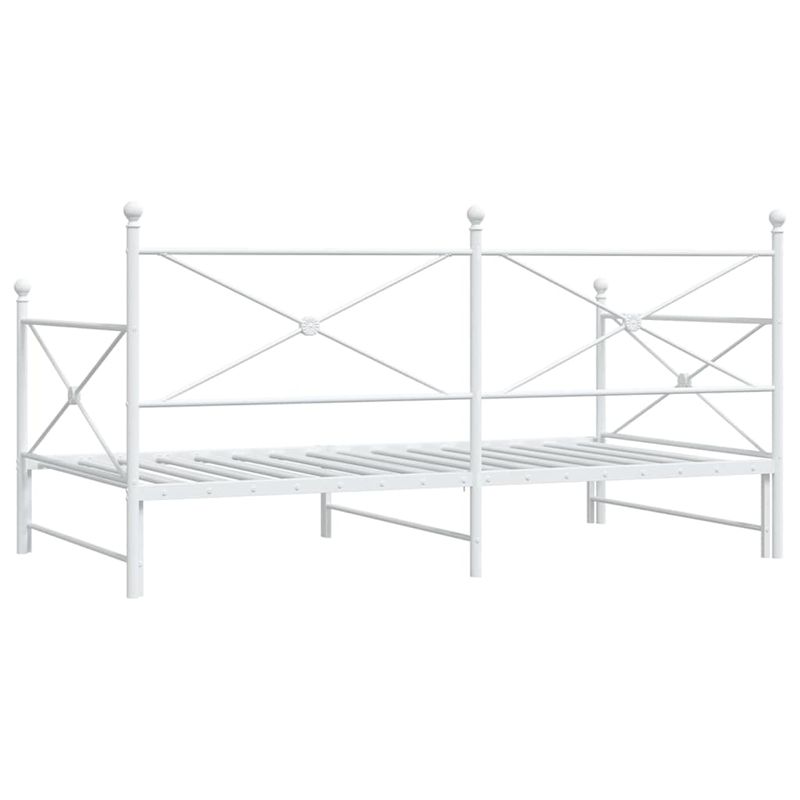Casa si Gradina - Mobilier - Paturi si accesorii - Paturi - Pat de zi cu saia fara saltea Alb 107x203 cm Otel - Infinity.ro