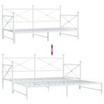 Casa si Gradina - Mobilier - Paturi si accesorii - Paturi - Pat de zi cu saia fara saltea Alb 107x203 cm Otel - Infinity.ro
