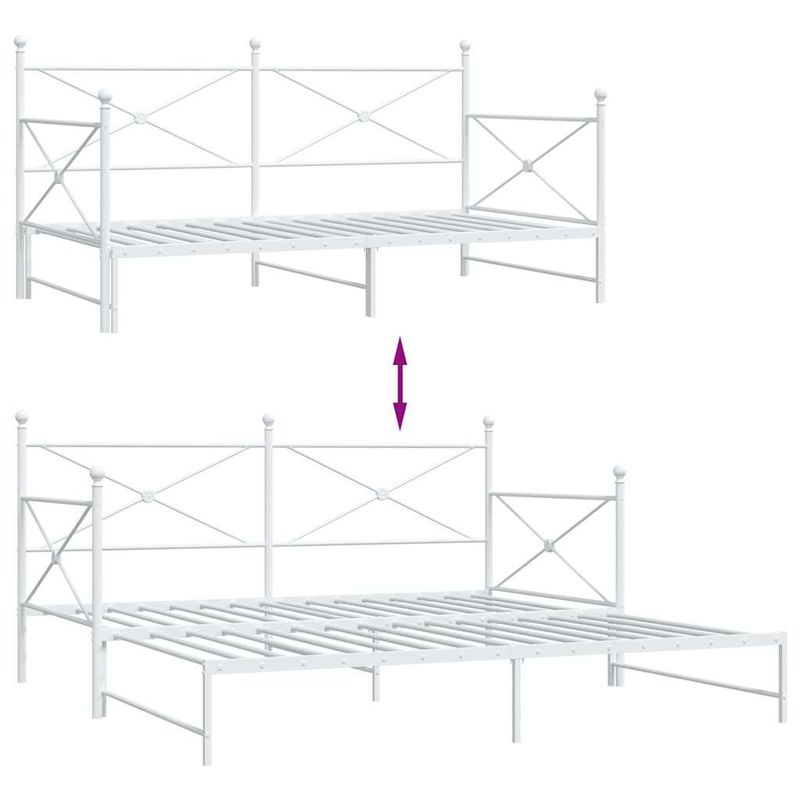 Casa si Gradina - Mobilier - Paturi si accesorii - Paturi - Pat de zi cu saia fara saltea Alb 107x203 cm Otel - Infinity.ro