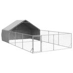 Petshop - Accesorii petshop - Culcusuri si custi - Custi interior si exterior - Canisa de exterior cu alergare 7x3x1,9 m otel galvanizat - Infinity.ro
