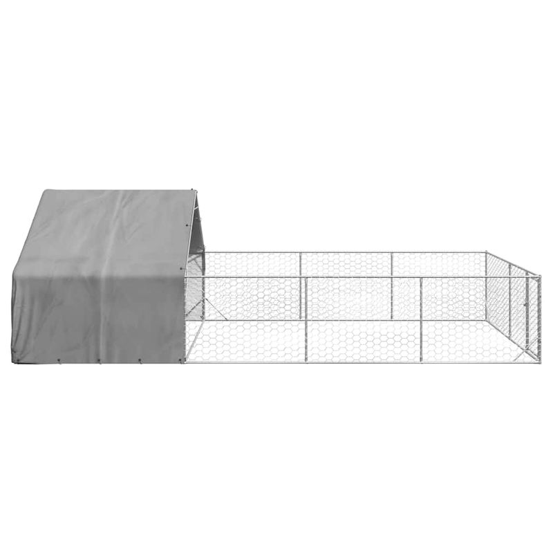 Petshop - Accesorii petshop - Culcusuri si custi - Custi interior si exterior - Canisa de exterior cu alergare 7x3x1,9 m otel galvanizat - Infinity.ro