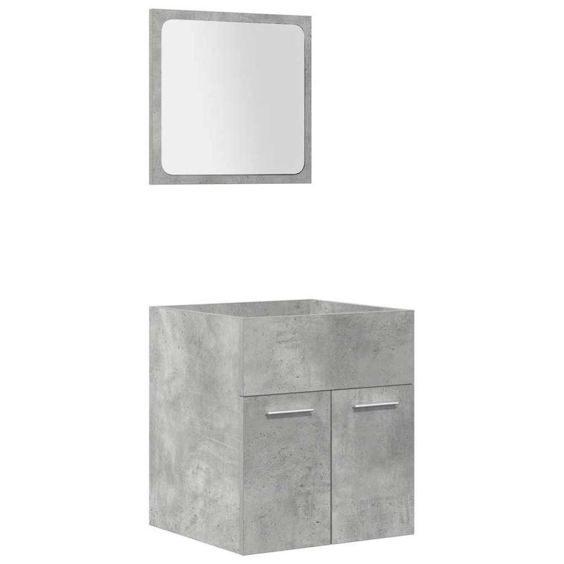 Casa si Gradina - Mobilier - Seturi de mobilier - Seturi baie - Set mobilier de baie, 5 piese, gri beton, lemn prelucrat - Infinity.ro