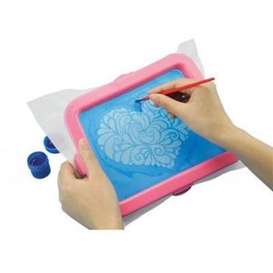 Set creativ Lena Textile Styler Print cu markere si vopsele pentru copii de 8 ani+
