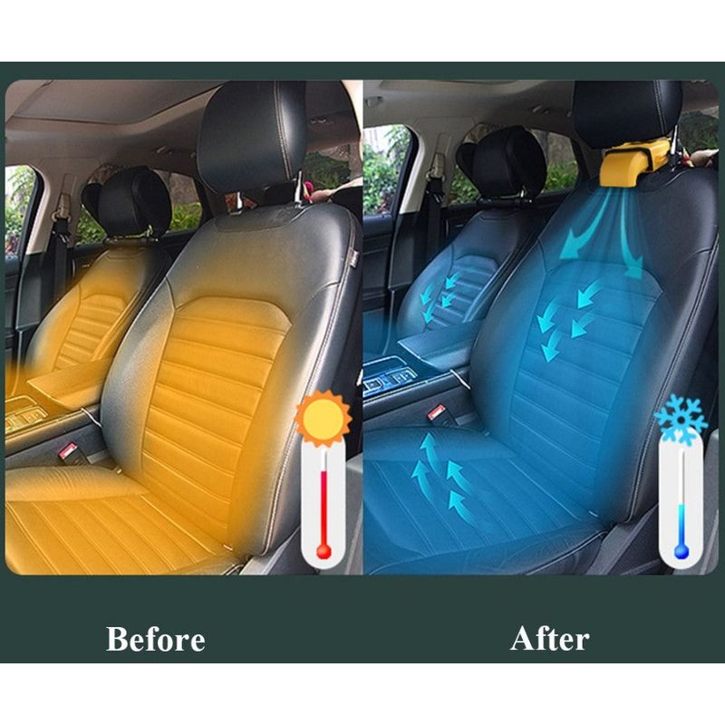 Auto si Moto - Piese auto si accesorii - Caroserie - Grile de ventilatie si accesorii - Ventilator universal pentru scaunul masinii, portabil, din ABS, cu 3 viteze, 19x3.5x3.5 cm, galben - Infinity.ro