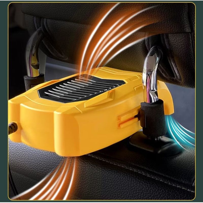 Auto si Moto - Piese auto si accesorii - Caroserie - Grile de ventilatie si accesorii - Ventilator universal pentru scaunul masinii, portabil, din ABS, cu 3 viteze, 19x3.5x3.5 cm, galben - Infinity.ro