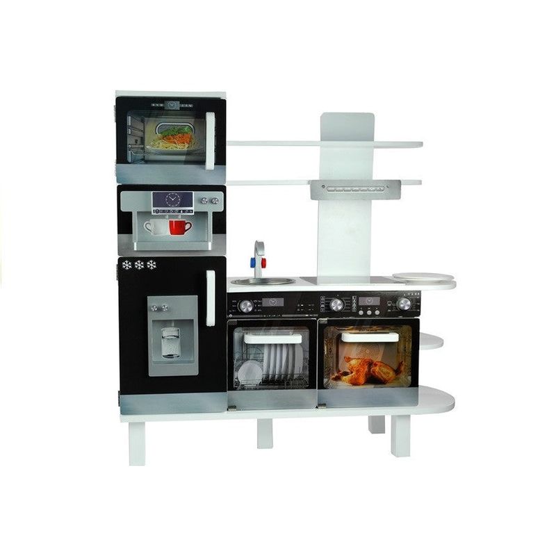 Jucarii, Copii si Bebe - Jucarii si jocuri - Jucarii de rol - Bucatarii copii - Bucatarie pentru copii, din lemn, utilata cu electrocasnice incorporabile, alb - Infinity.ro