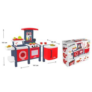 Bucatarie pentru copii Mochtoys, cu 28 piese, rosu