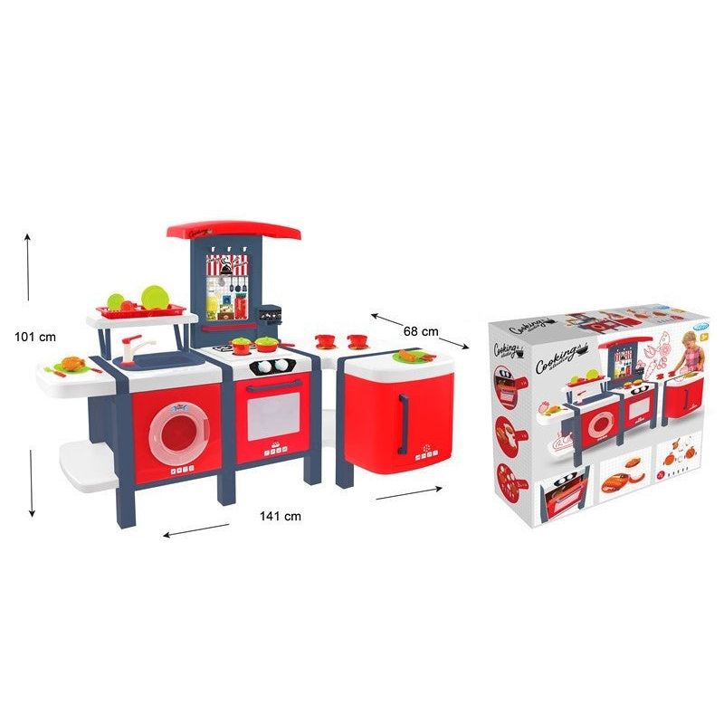 Jucarii, Copii si Bebe - Jucarii si jocuri - Jucarii de rol - Bucatarii copii - Bucatarie pentru copii Mochtoys, cu 28 piese, rosu - Infinity.ro