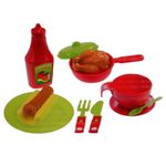 Jucarii, Copii si Bebe - Jucarii si jocuri - Jucarii de rol - Bucatarii copii - Bucatarie pentru copii Mochtoys, cu 28 piese, rosu - Infinity.ro