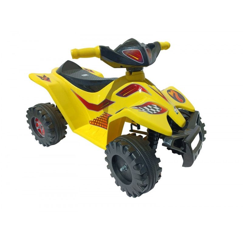 Jucarii, Copii si Bebe - Jucarii si jocuri - Jucarii de exterior - Masinute si vehicule pentru copii - Quad ATV electric pentru copii 3 ani+, Ride On, 35W putere, galben cu negru - Infinity.ro
