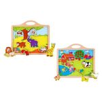 Jucarii, Copii si Bebe - Jucarii si jocuri - Jucarii & jocuri educative - Jocuri si jucarii educative - Tabla magnetica din lemn cu animale de la Globo Legnoland pentru copii de la 1 an+ - Infinity.ro