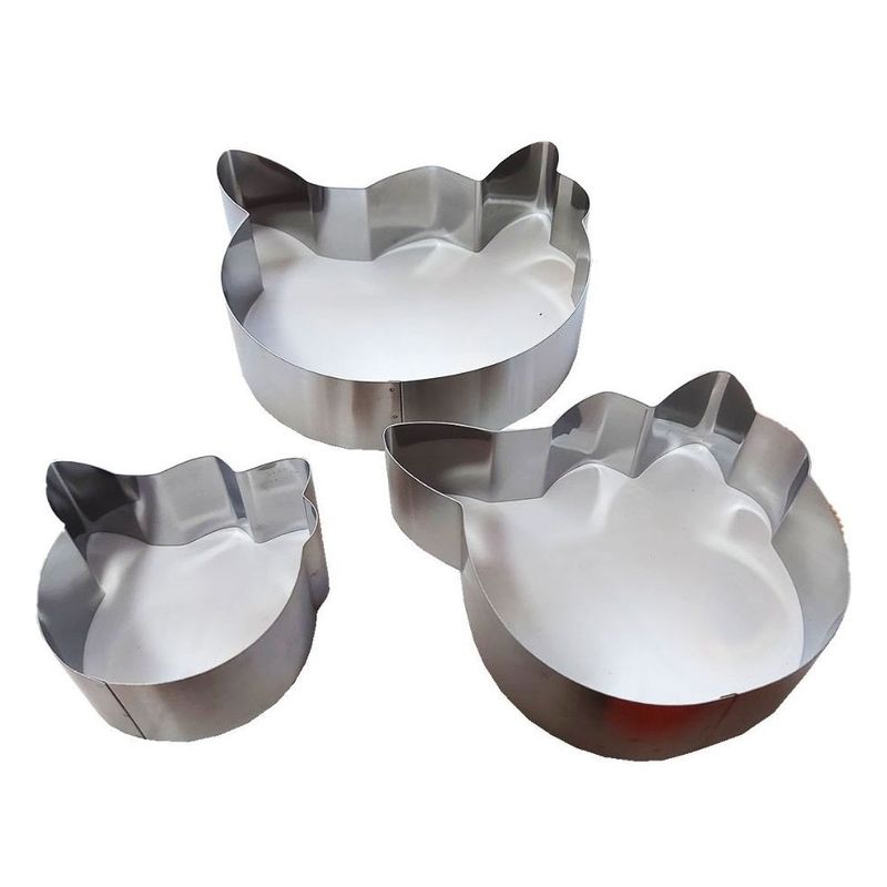 Casa si Gradina - Bucatarie si vesela - Vase pentru gatit - Tavi copt - Set de 3 piese pentru copt blaturi de tort in forma de Hello Kitty - Infinity.ro