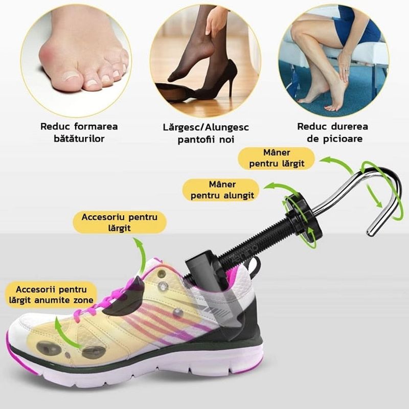 Fashion, accesorii si bijuterii - Femei - Incaltaminte femei - Accesorii incaltaminte - Set 2 Sanuri/Calapoade pentru largit si alungit pantofi, Marimea 36-38 - Infinity.ro