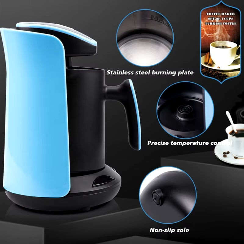 Casa si Gradina - Bucatarie si vesela - Cani si pahare - Cani si cesti - Cana Electrica pentru Cafea sau Ceai, 600W, 300ml, Negru cu Violet sau Bleu - Bleu - Infinity.ro