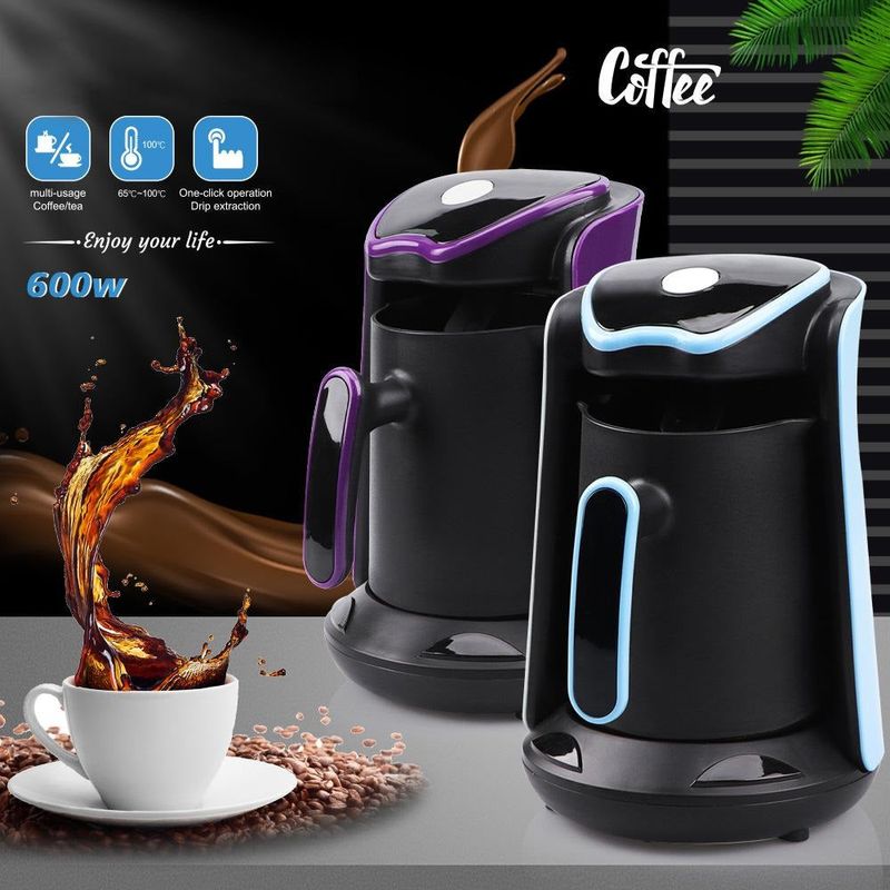 Casa si Gradina - Bucatarie si vesela - Cani si pahare - Cani si cesti - Cana Electrica pentru Cafea sau Ceai, 600W, 300ml, Negru cu Violet sau Bleu - Bleu - Infinity.ro