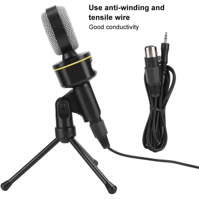 TV, Audio-Video si Foto - Audio profesionale - Microfoane profesionale - Microfon cu condensator de inregistrare, cu trepied, Negru, Negru - Infinity.ro