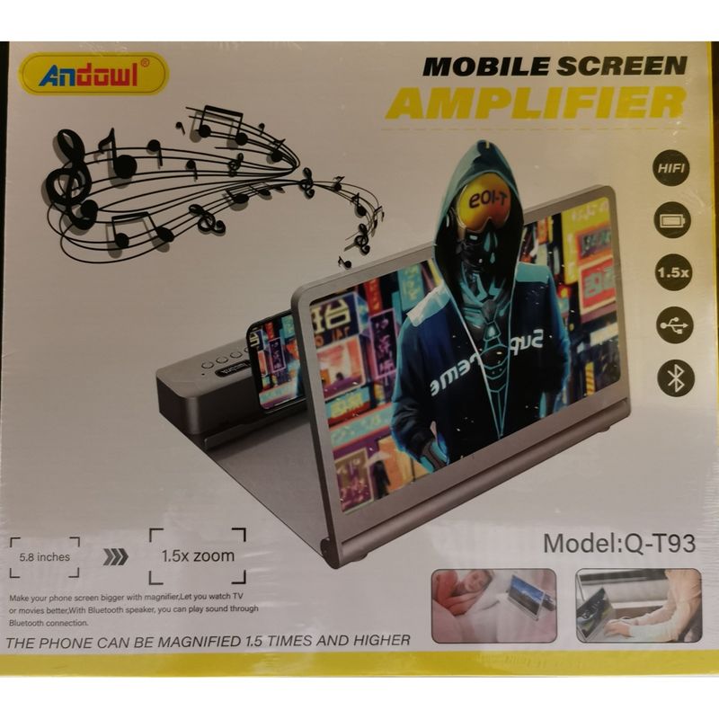 Laptop, Telefoane si Tablete - Telefoane mobile si accesorii - Accesorii Telefoane - Alte accesorii telefoane - Amplificator de imagine pentru smartphone, HD, cu difuzor bluetooth, de 10 inch, Negru - Infinity.ro