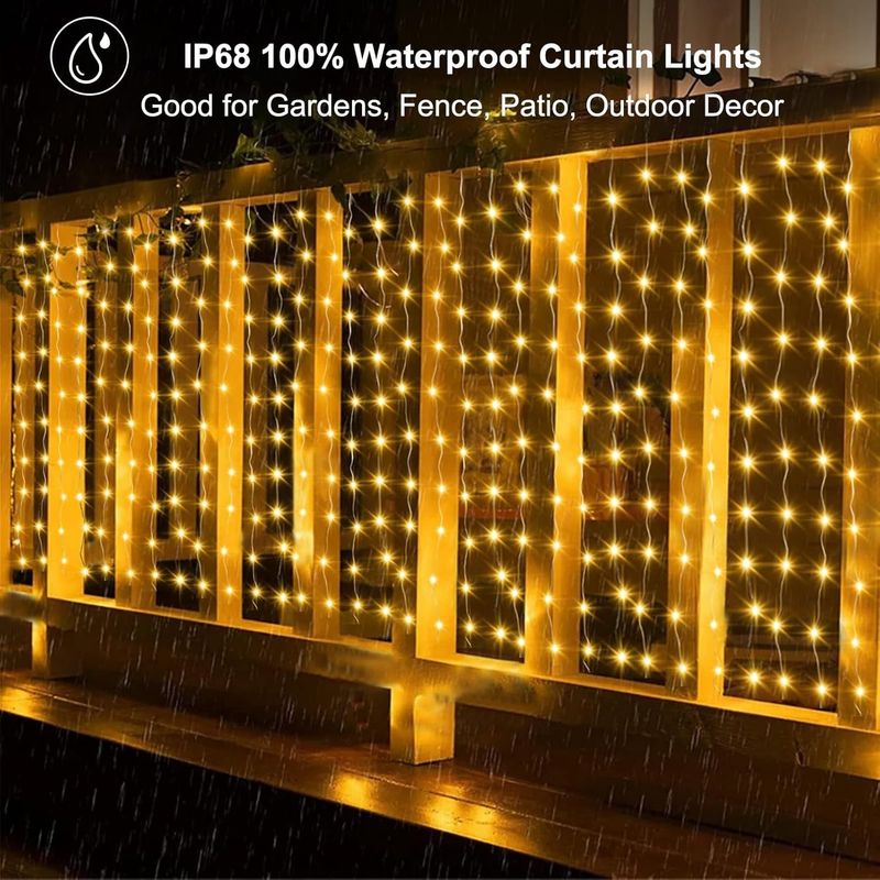 Casa si Gradina - Corpuri si surse de iluminat - Iluminat exterior - Instalatii luminoase exterior - Instalatie Luminoasa cu Franjuri, 240 LED-uri, IP44, 6x1m, Lumina Alba Calda/Rece - Alb Rece - Infinity.ro