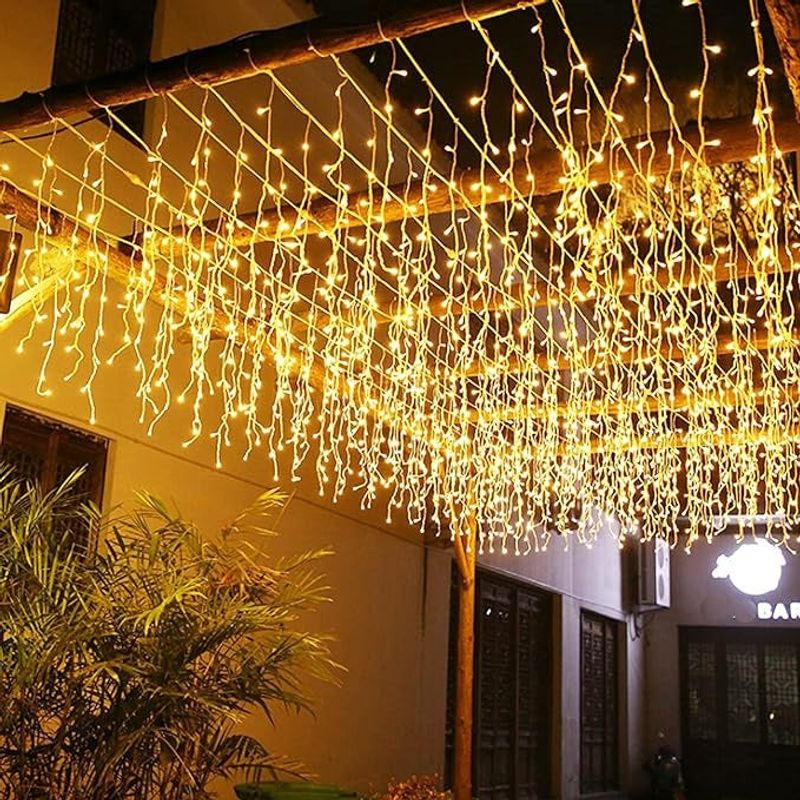 Casa si Gradina - Corpuri si surse de iluminat - Iluminat exterior - Instalatii luminoase exterior - Instalatie Luminoasa cu Franjuri, 240 LED-uri, IP44, 6x1m, Lumina Alba Calda/Rece - Alb Rece - Infinity.ro