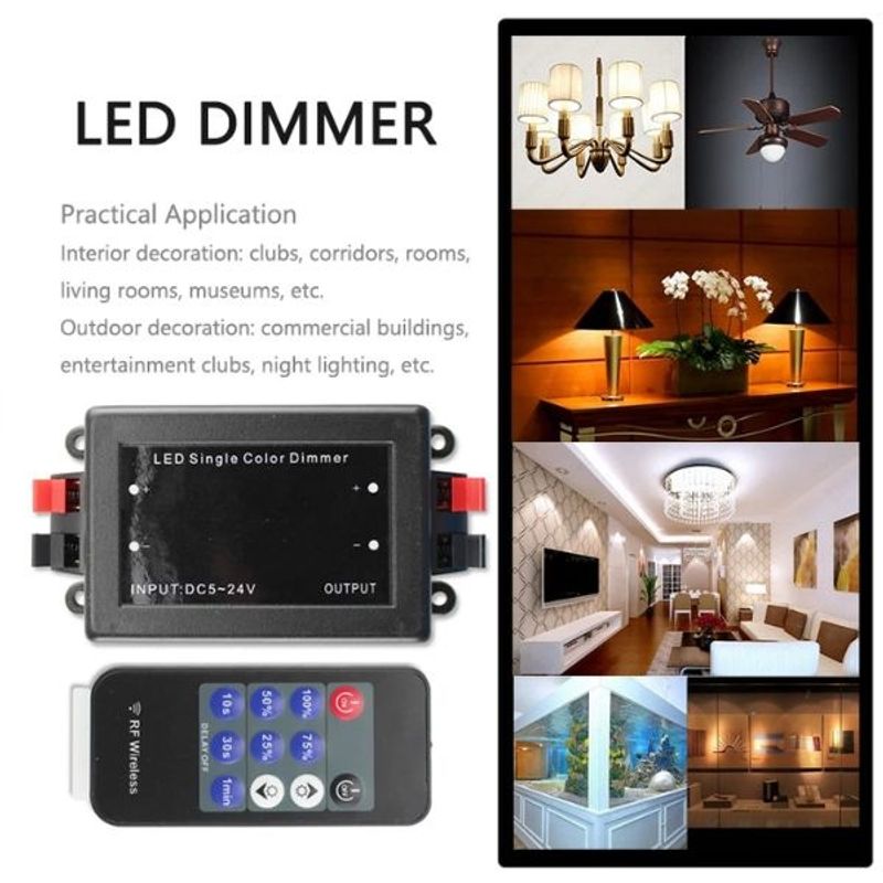Casa si Gradina - Electrice - Distributie electrica si comanda - Intrerupatoare - Comutator wireless pentru iluminare LED, Dimmer cu telecomanda, Negru - Infinity.ro