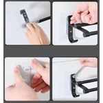 Casa si Gradina - Sanitare - Suporturi si accesorii baie - Suporturi baie - Suport dublu pentru prosoape confectionat din aluminiu solid, Negru, Negru - Infinity.ro