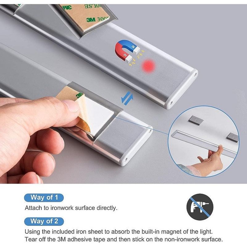 Casa si Gradina - Corpuri si surse de iluminat - Veioze si lampi - Veioze - Corp de iluminat LED cu senzor de miscare, 13 LED-uri, Lungime 30 cm, 30 x 4.2 cm - Infinity.ro