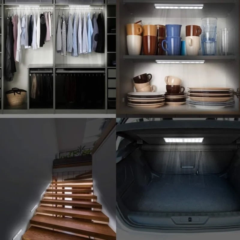 Casa si Gradina - Corpuri si surse de iluminat - Veioze si lampi - Veioze - Corp de iluminat LED cu senzor de miscare, 13 LED-uri, Lungime 30 cm, 30 x 4.2 cm - Infinity.ro