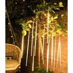 Casa si Gradina - Corpuri si surse de iluminat - Iluminat exterior - Instalatii luminoase exterior - Set cu 3 Instalatii Luminoase Craciun cu 8 Meteori, 4m Lungime Instalatie, 30 cm Lungime Meteor, Lumina Alba Calda/Rece - Infinity.ro