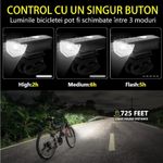 Sport si Outdoor - Ciclism - Accesorii pentru biciclete - Lumini biciclete - Set Lumini Bicicleta, Far si Stop LED, Acumulator Reincarcabil USB - Infinity.ro