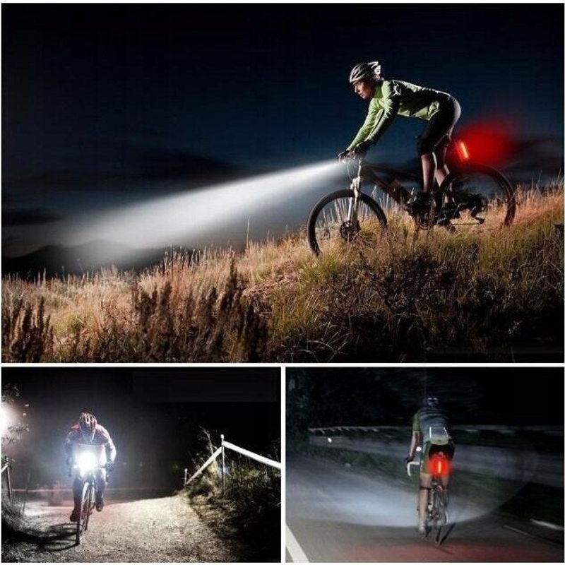 Sport si Outdoor - Ciclism - Accesorii pentru biciclete - Lumini biciclete - Set Lumini Bicicleta, Far si Stop LED, Acumulator Reincarcabil USB - Infinity.ro