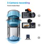 Auto si Moto - Electronice auto - Camere auto si DVR - Camera auto DVR tripla, Full-HD, Ecran IPS 2.35", 170°, WDR, Senzor Miscare, G-senzor, Negru - Infinity.ro