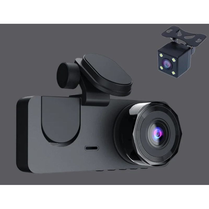 Auto si Moto - Electronice auto - Camere auto si DVR - Camera auto DVR tripla, Full-HD, Ecran IPS 2.35", 170°, WDR, Senzor Miscare, G-senzor, Negru - Infinity.ro