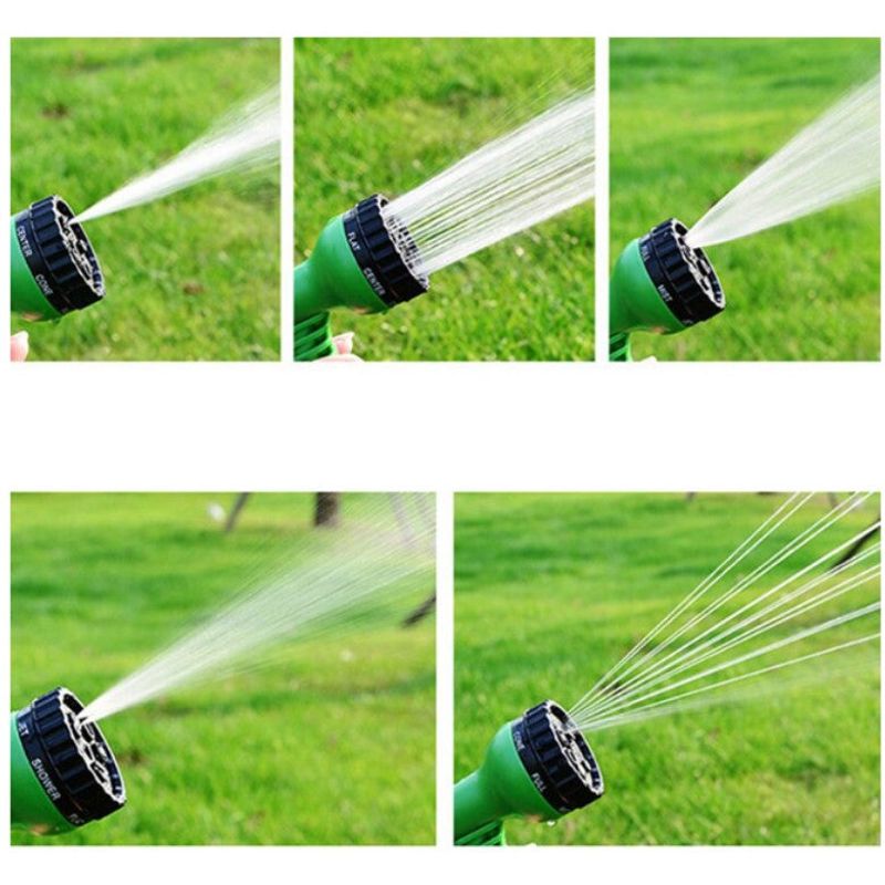 Casa si Gradina - Gradinarit si plante - Instalatii si accesorii pentru irigatii - Furtunuri de gradina si accesorii - Furtun extensibil de gradina, pana la 30m, cu pistol cu 7 tipuri de jet, cu conectori, albastru-verde, Albastru - Infinity.ro