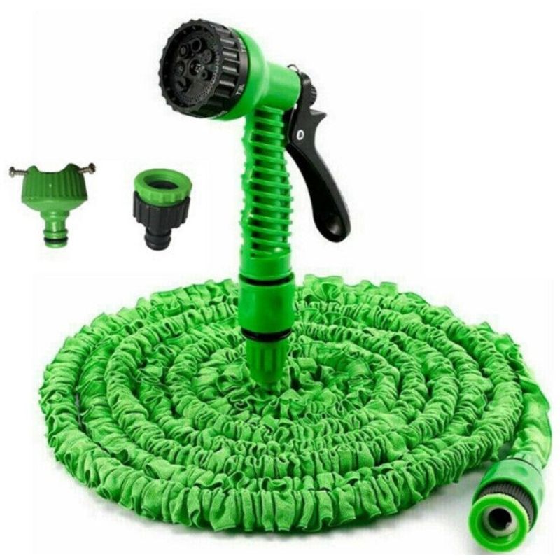 Casa si Gradina - Gradinarit si plante - Instalatii si accesorii pentru irigatii - Furtunuri de gradina si accesorii - Furtun extensibil de gradina, pana la 30m, cu pistol cu 7 tipuri de jet, cu conectori, albastru-verde, Albastru - Infinity.ro