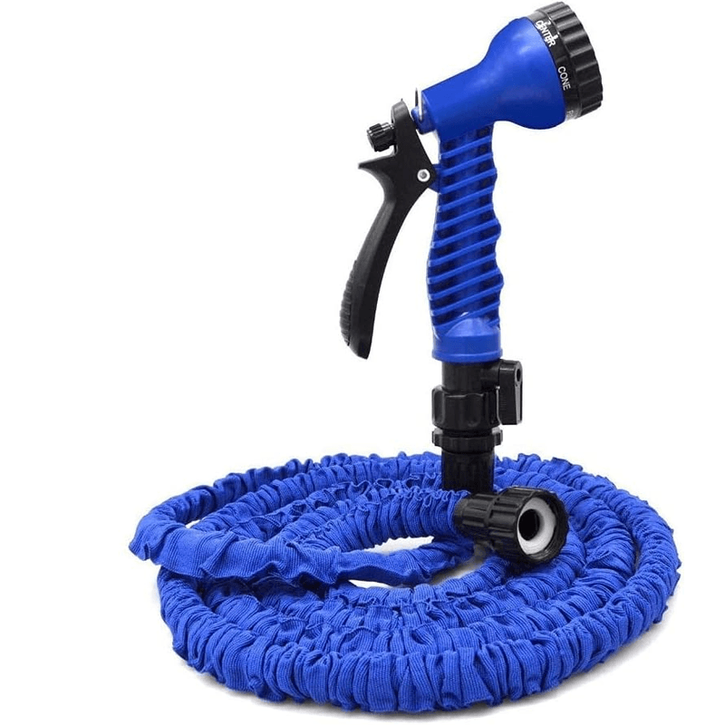Casa si Gradina - Gradinarit si plante - Instalatii si accesorii pentru irigatii - Furtunuri de gradina si accesorii - Furtun extensibil de gradina, pana la 30m, cu pistol cu 7 tipuri de jet, cu conectori, albastru-verde, Albastru - Infinity.ro