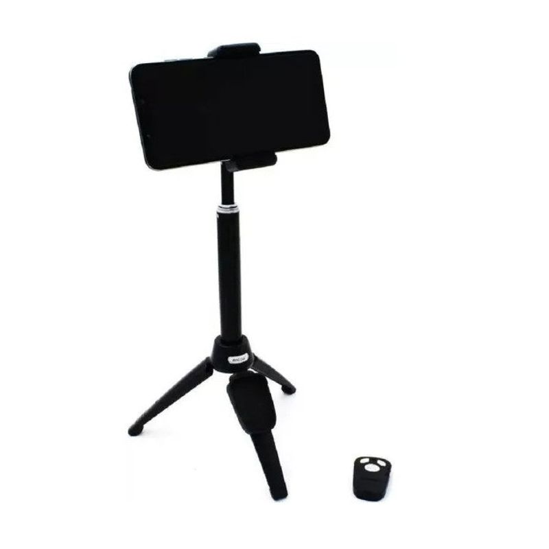 Laptop, Telefoane si Tablete - Telefoane mobile si accesorii - Accesorii Telefoane - Selfie stick-uri - Selfie stick si trepied 2 in 1, Bluetooth, compact si universal, negru - Infinity.ro